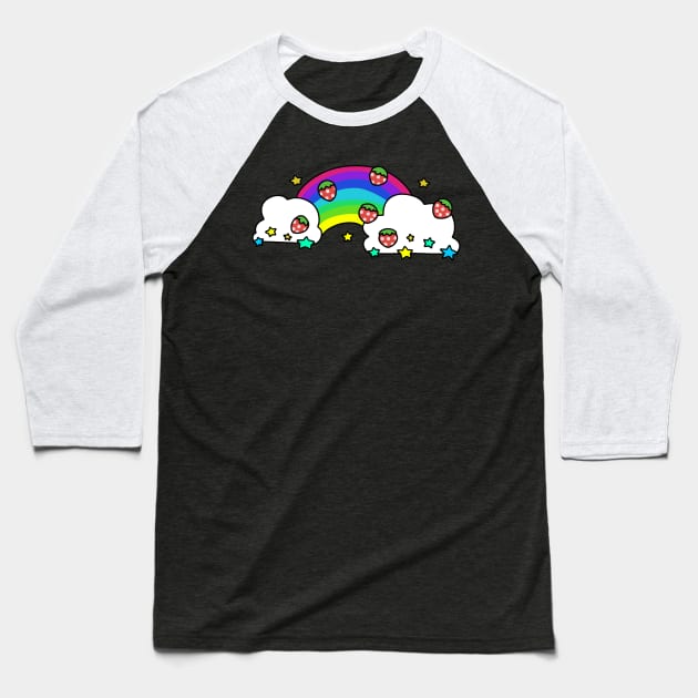 Strawberry Rainbow Baseball T-Shirt by saradaboru